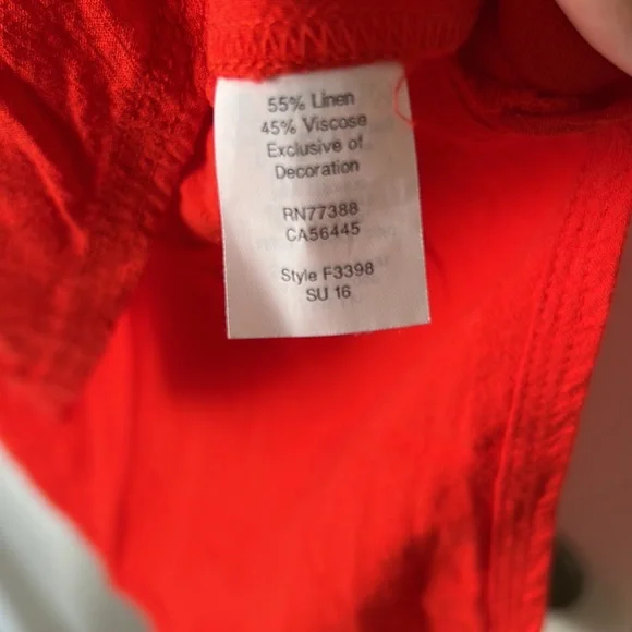 MADEWELL ♥️ Red Linen Viscose Tunic Dress Sz XS - Picture 8 of 9